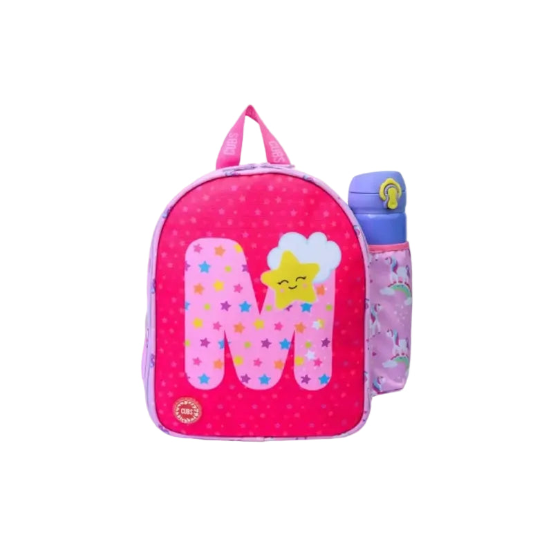 Pink Unicorn Letter M Nursery Lunch Backpack