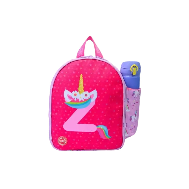 Pink Unicorn Letter Z Nursery Lunch Backpack