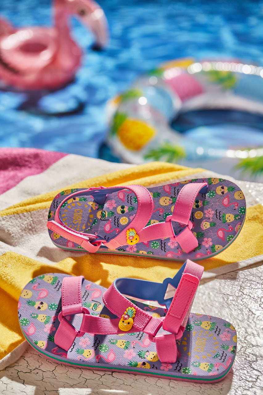 Big Girls' Pineapple Print Sandals