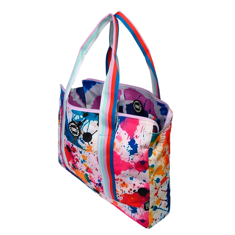 Blue Tie Dye Splashing Paint Double Face Tote Bag
