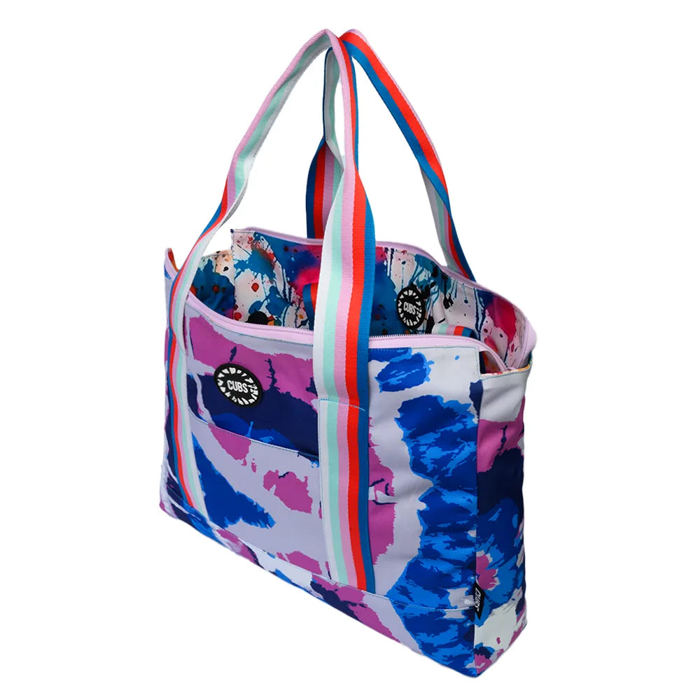 Blue Tie Dye Splashing Paint Double Face Tote Bag