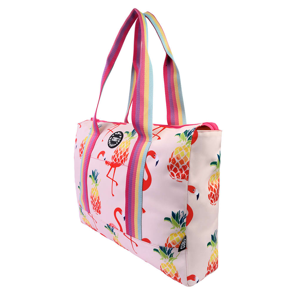 Peachy Flamingos & Tie Dye Tote