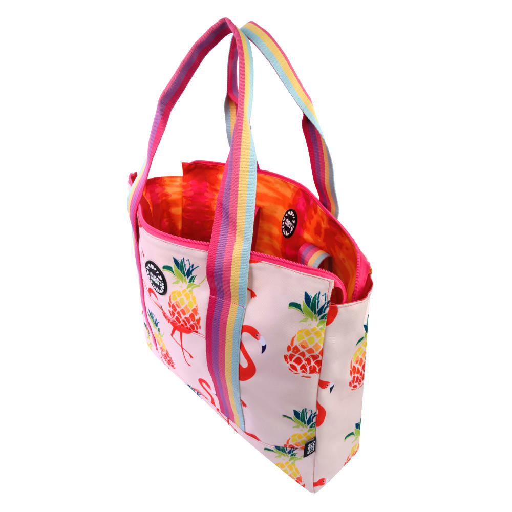 Peachy Flamingos & Tie Dye Tote
