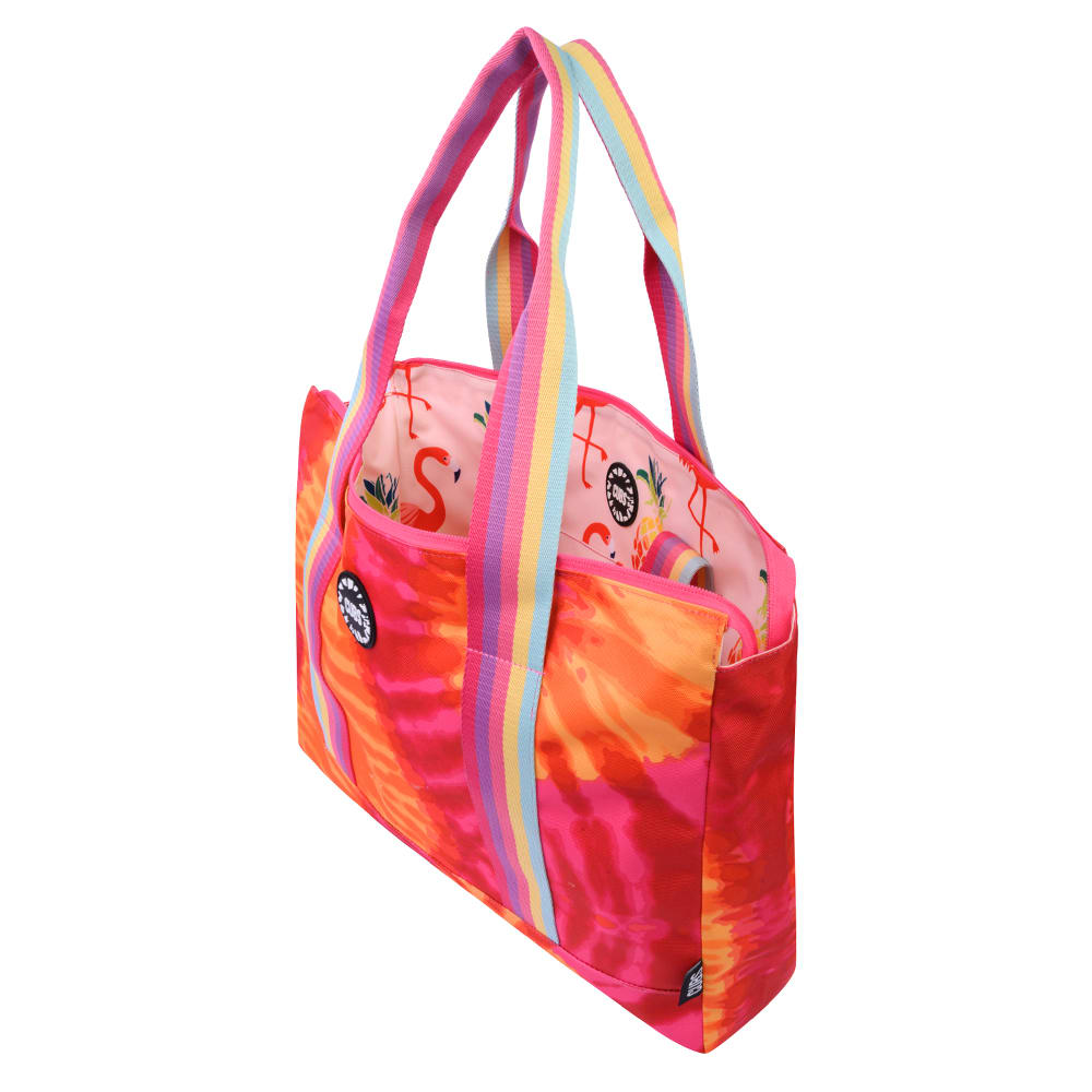 Peachy Flamingos & Tie Dye Tote