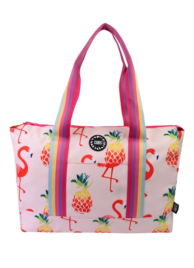 Peachy Flamingos & Tie Dye Tote