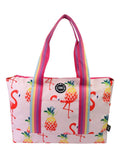 Peachy Flamingos & Tie Dye Tote