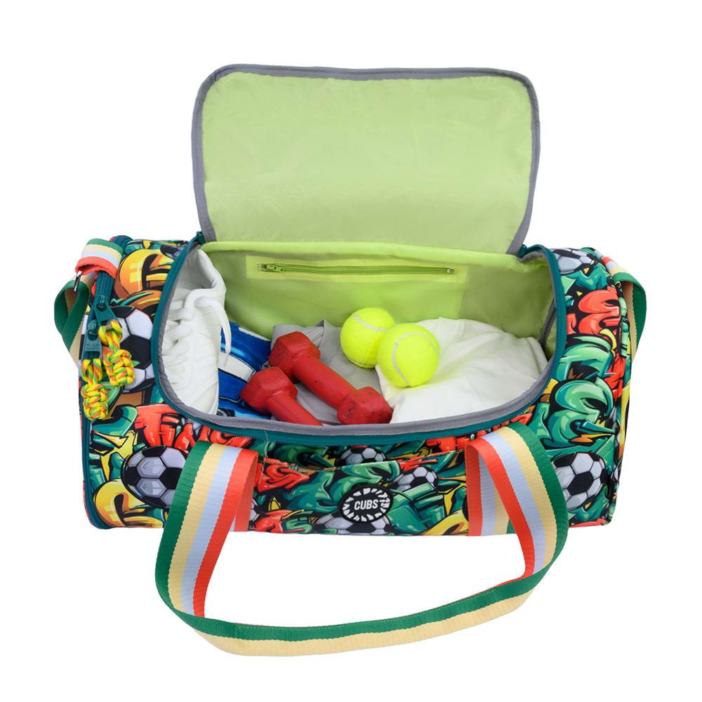 Football Graffiti Large Duffle One Side Pocket
