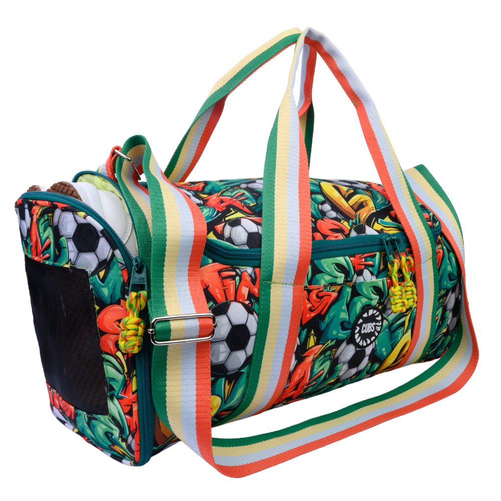 Football Graffiti Large Duffle One Side Pocket