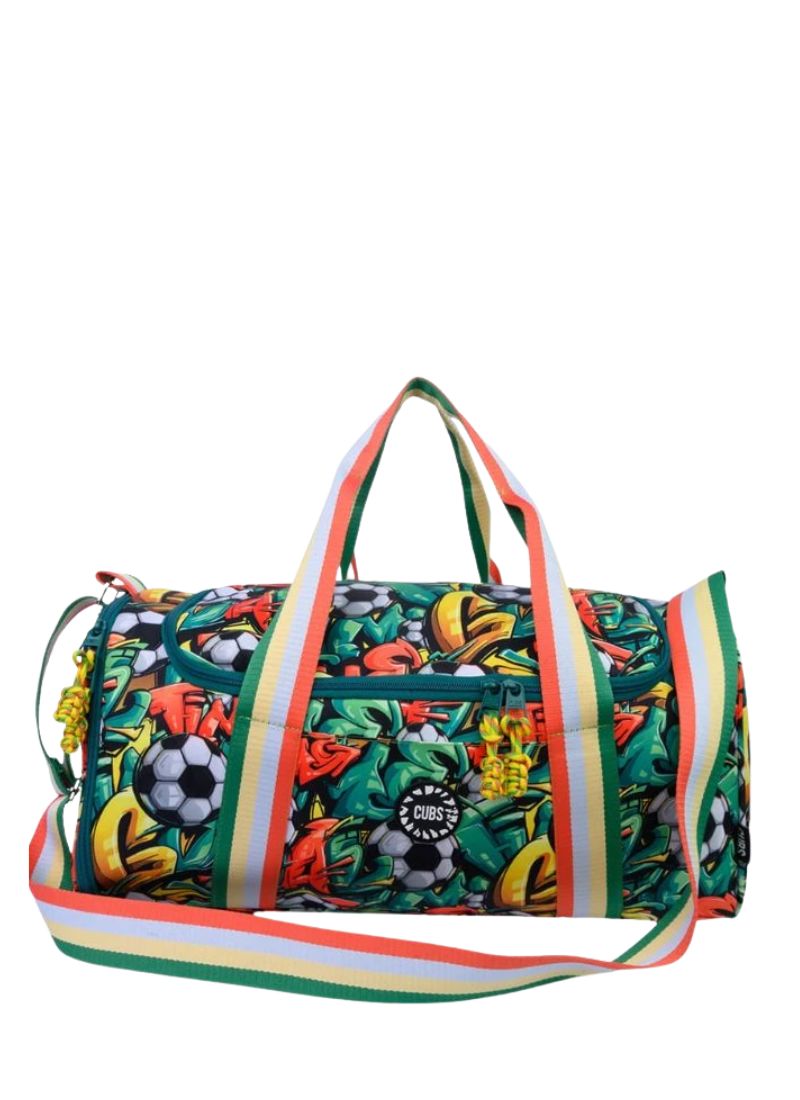 Football Graffiti Large Duffle One Side Pocket