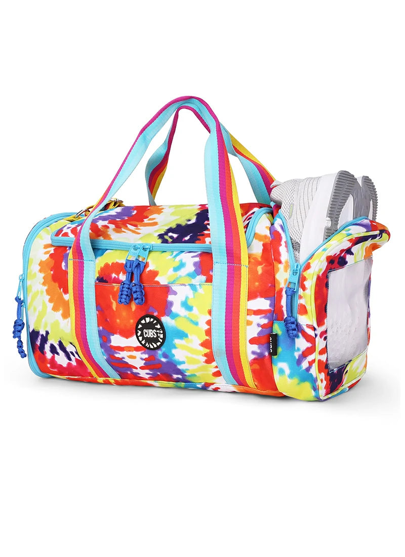 Happy Tie Dye two side Pocket Large Duffel bag