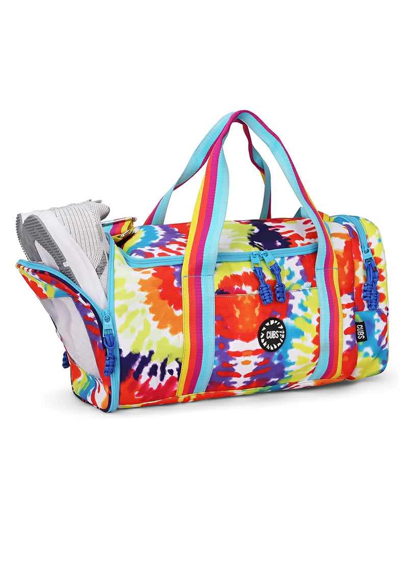 Happy Tie Dye two side Pocket Large Duffel bag