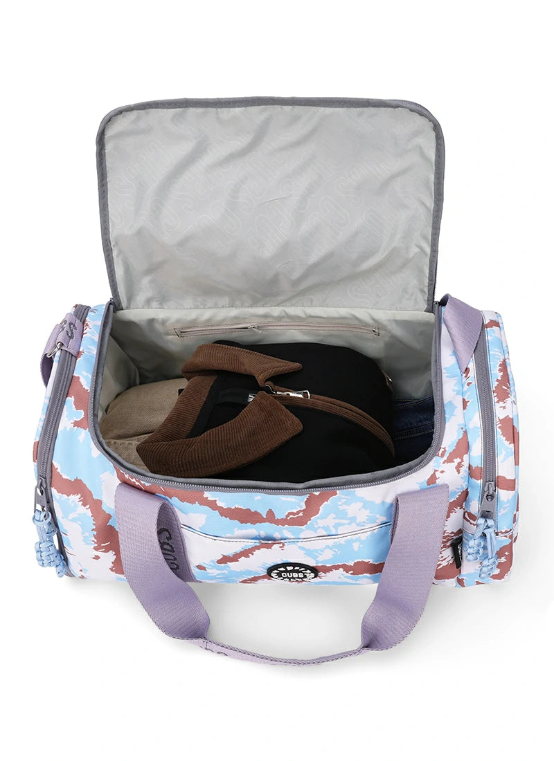 Baby Blue Tie Dye two side Pocket Large Duffel bag