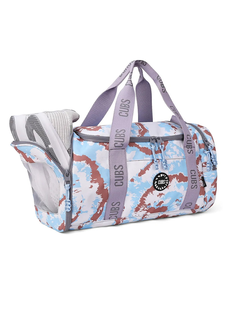 Baby Blue Tie Dye two side Pocket Large Duffel bag
