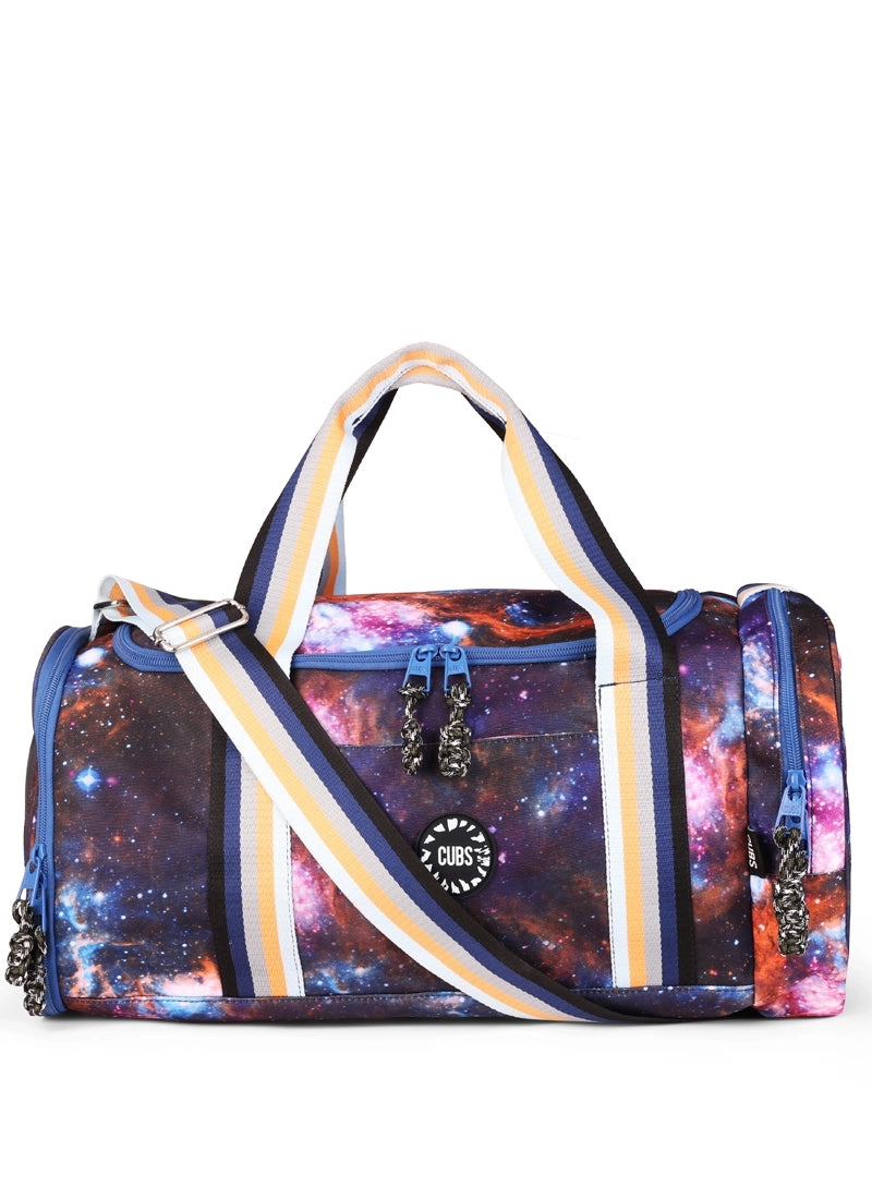 Purple Galaxy two side Pocket Large Duffel bag