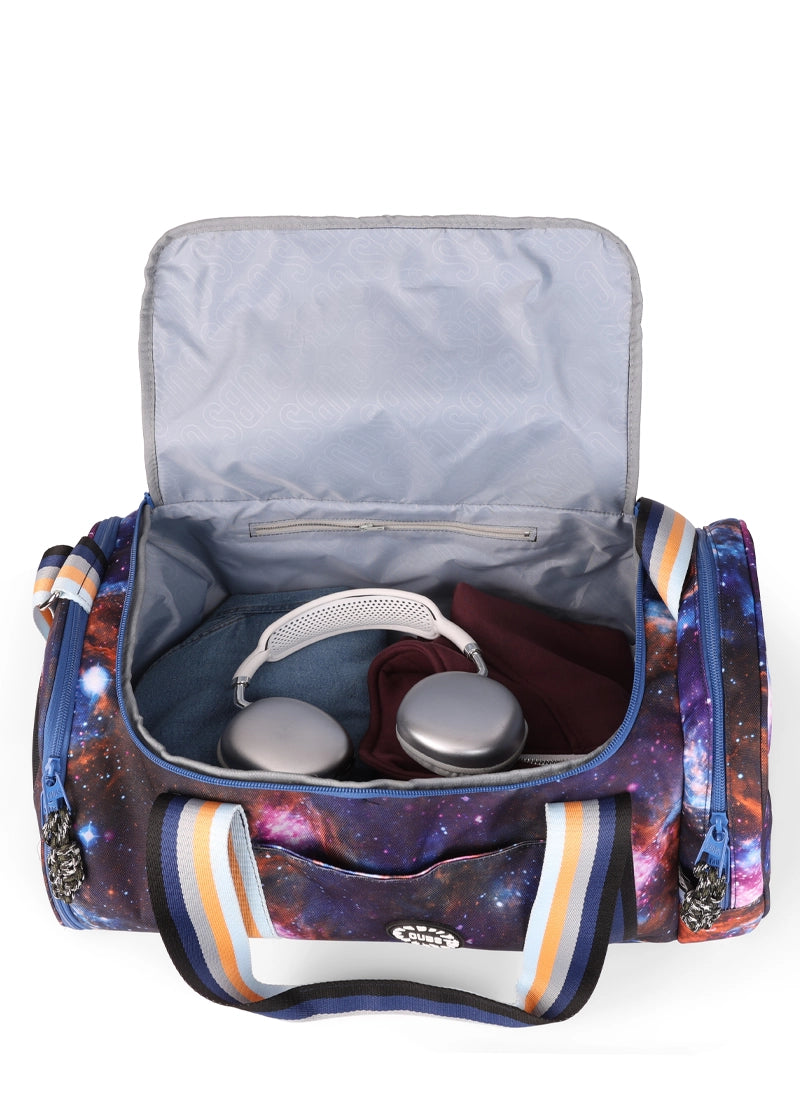 Purple Galaxy two side Pocket Large Duffel bag