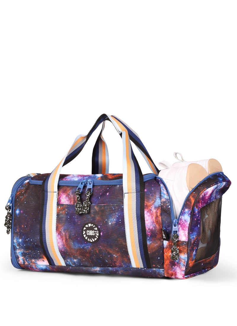 Purple Galaxy two side Pocket Large Duffel bag