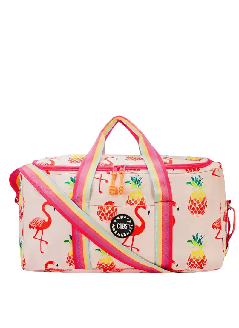 Peachy Flamingos  Weekender Duffel Bag