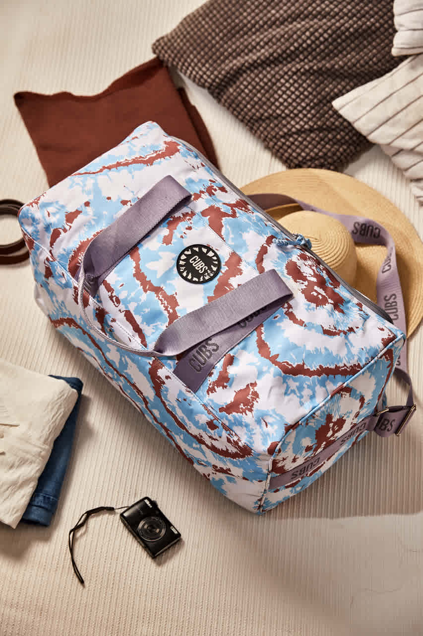 Baby Blue Tie Dye Weekender Duffel Bag