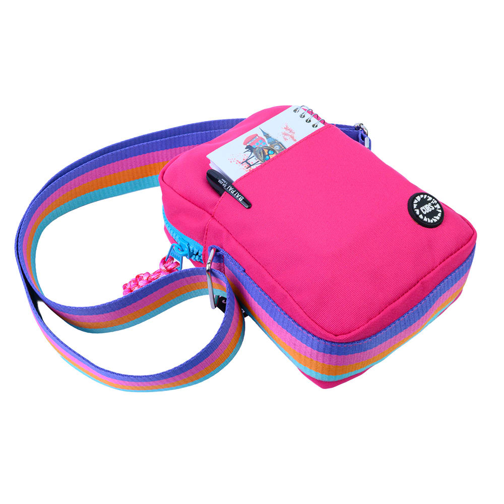 Fuchia/Baby Blue Cross Body Bag