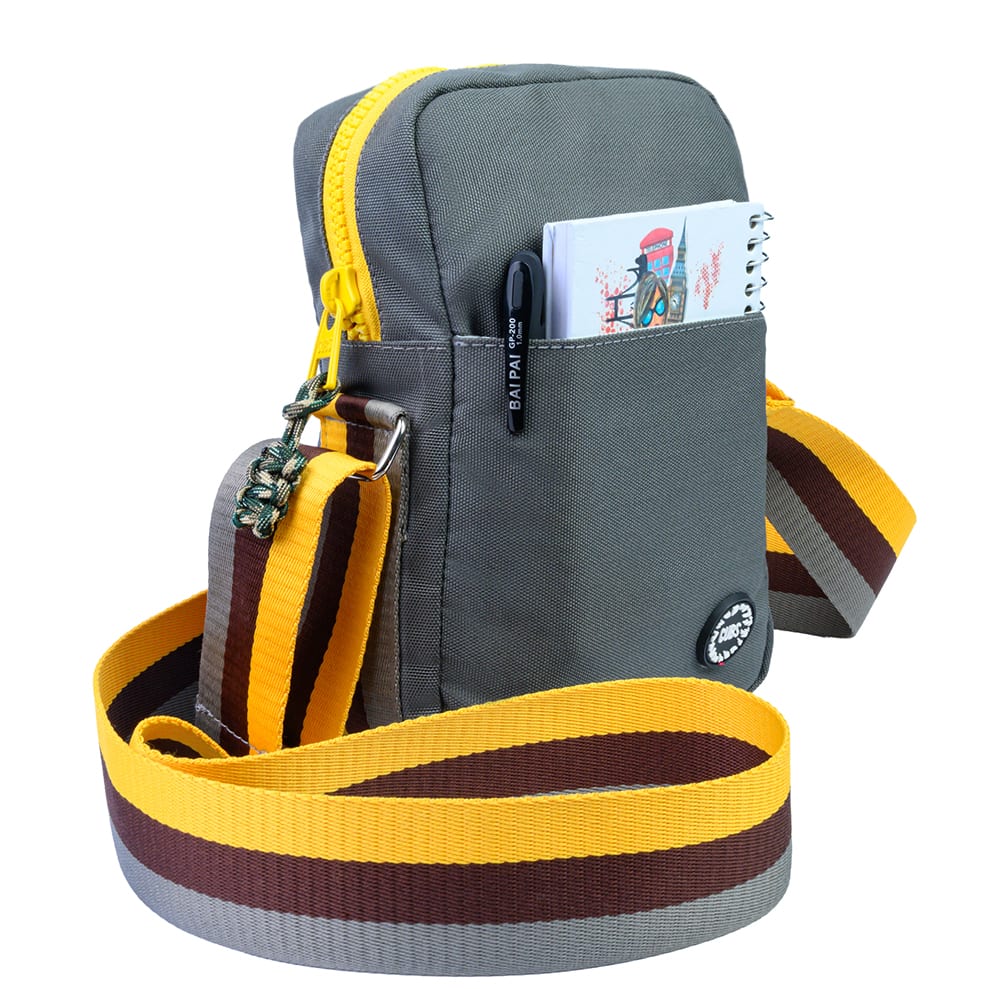 Army Green/Yellow Cross Body Bag