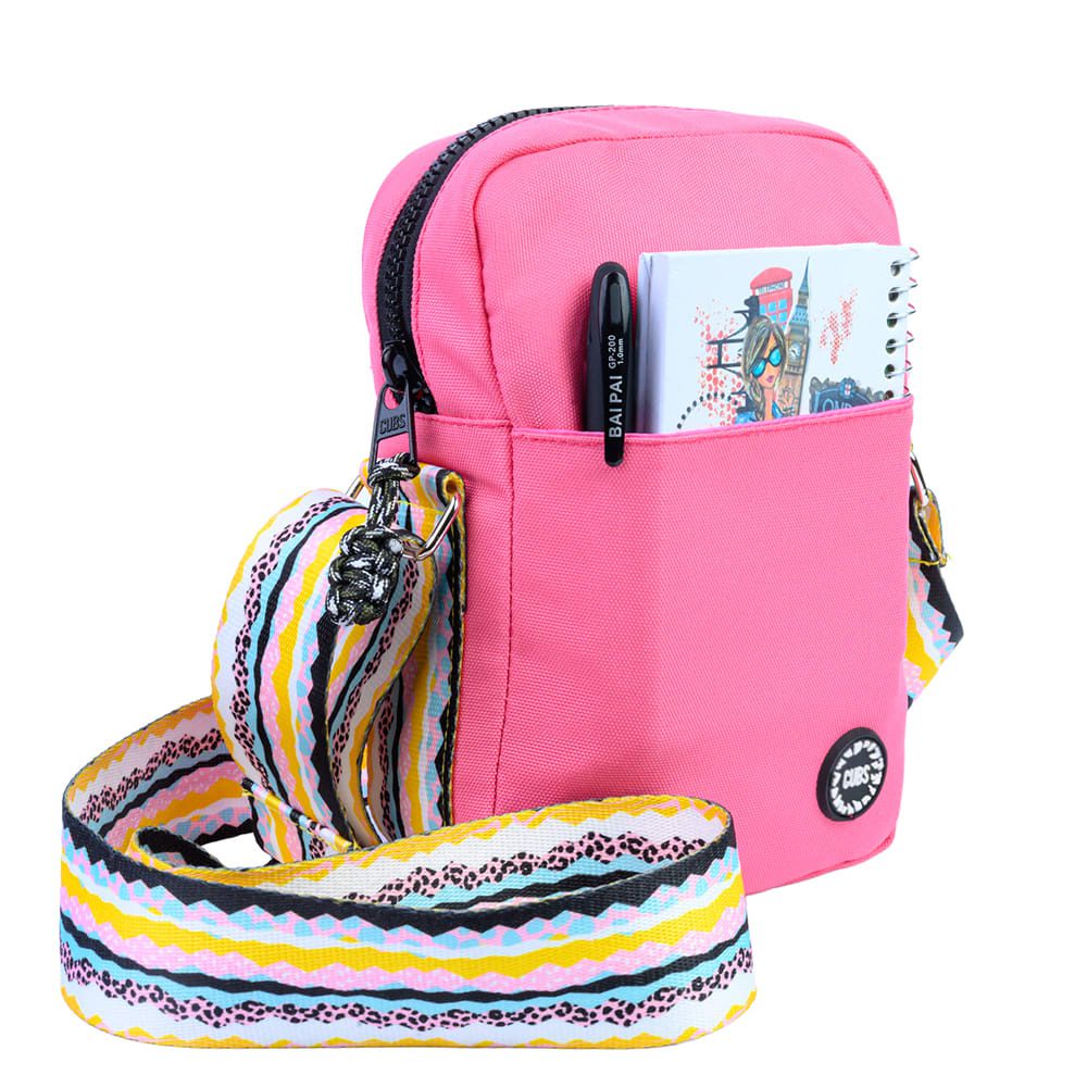 Pink/Black Cross Body Bag