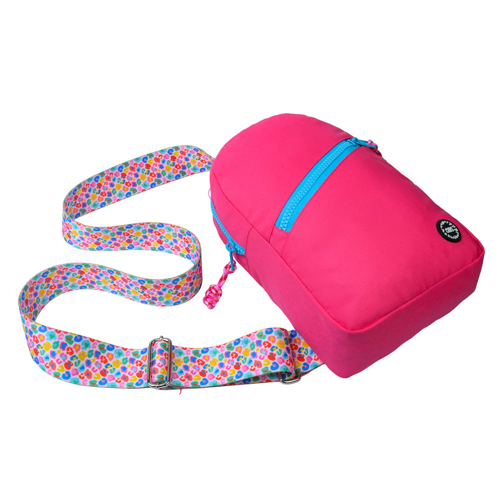 Hot Pink Sling Bag Zipper Pocket