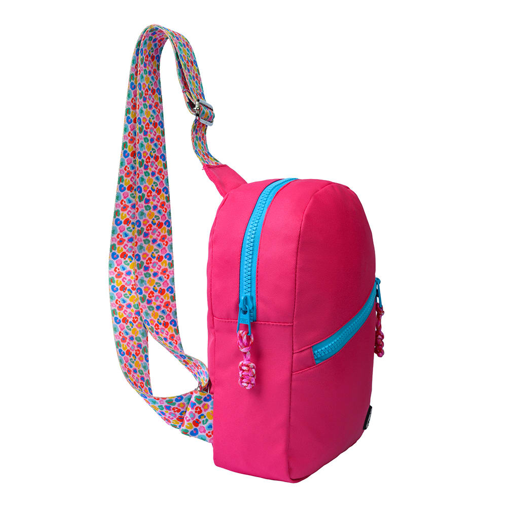 Hot Pink Sling Bag Zipper Pocket