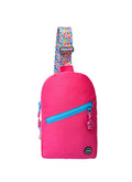 Hot Pink Sling Bag Zipper Pocket