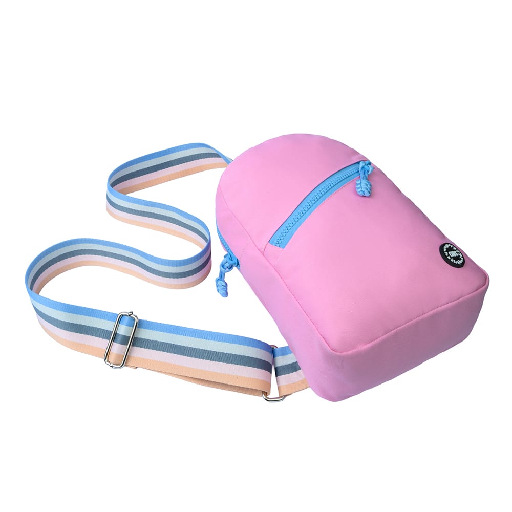 Light Pink Sling Bag Zipper Pocket