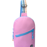 Light Pink Sling Front Zipper Crossbody Bag