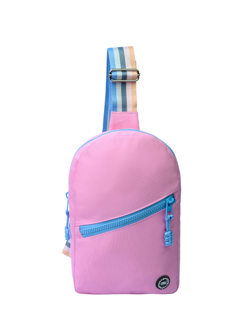 Light Pink Sling Bag Zipper Pocket