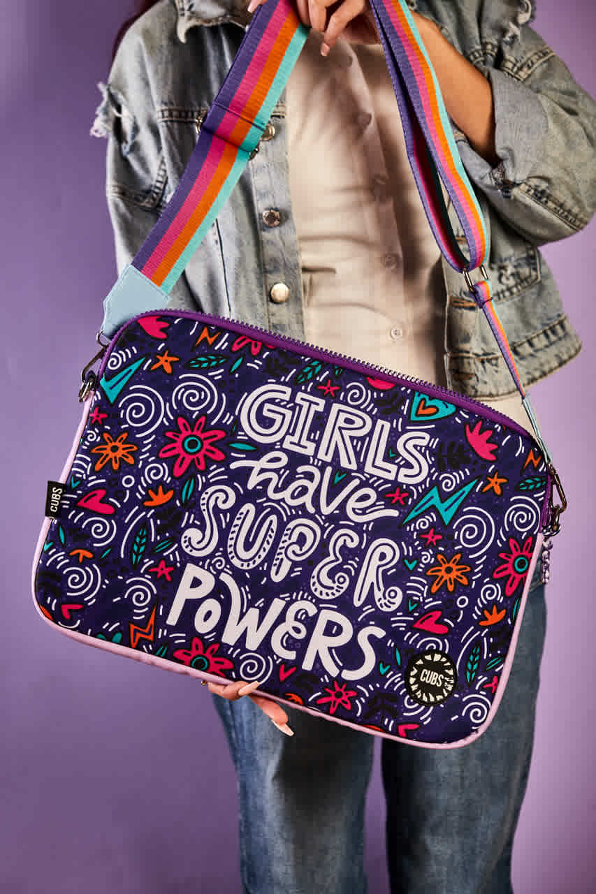 Girls Have Super Powers Laptop Bag With Strap 13 Inch