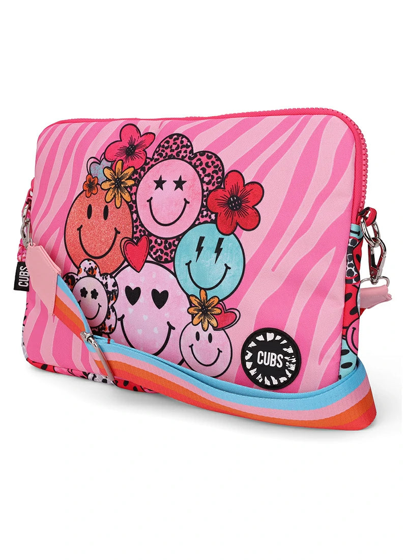 Pink Smiles Laptop Bag With Strap 13 Inch