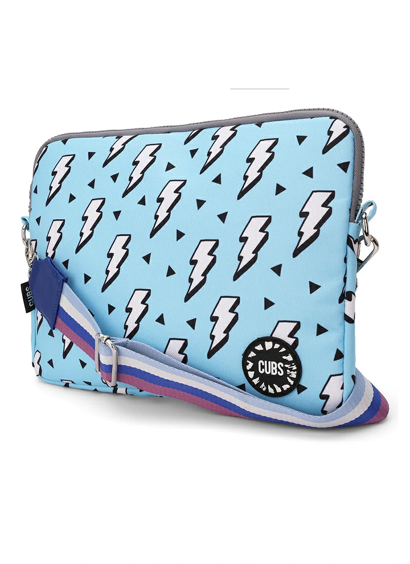 Electric Shock Baby Blue Laptop Bag with strap 15 Inch