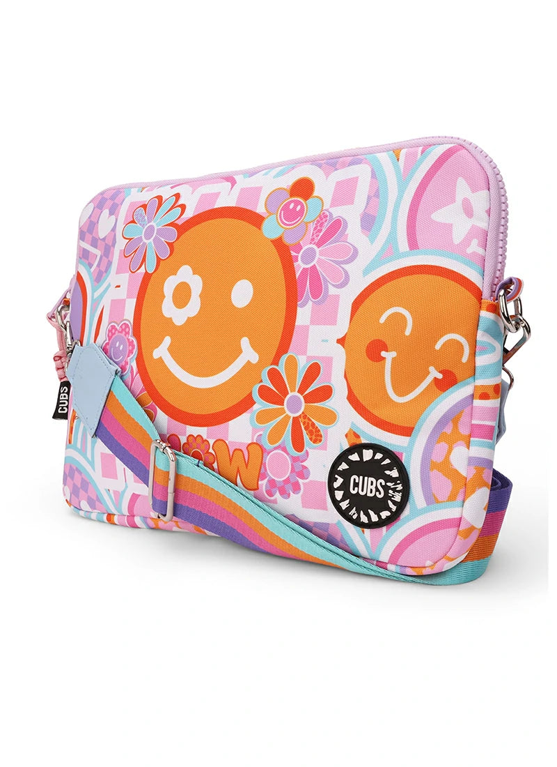 Flower Wow Smile Laptop Bag with strap 13 Inch