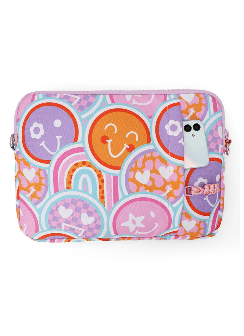 Flower Wow Smile Laptop Bag with strap 13 Inch