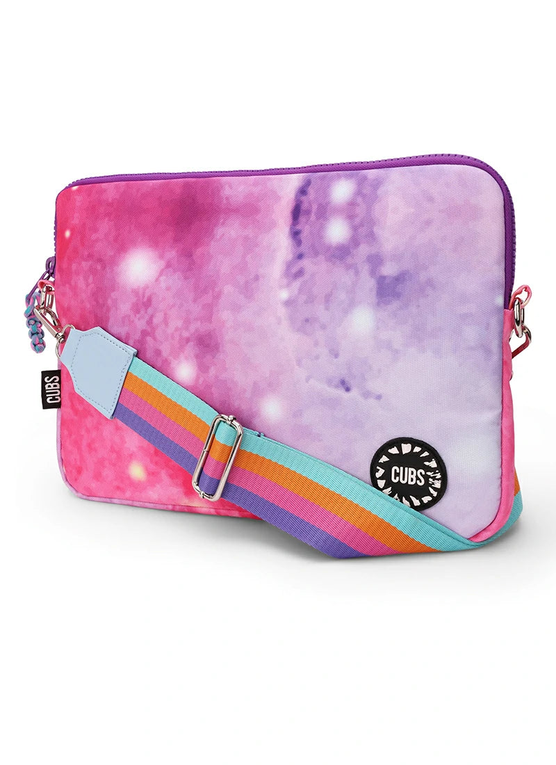 Pink Galaxy Laptop Bag with strap 13 Inch