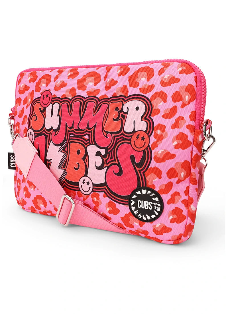 Summer Vibes Leopard Laptop Bag With Strap 15 Inch