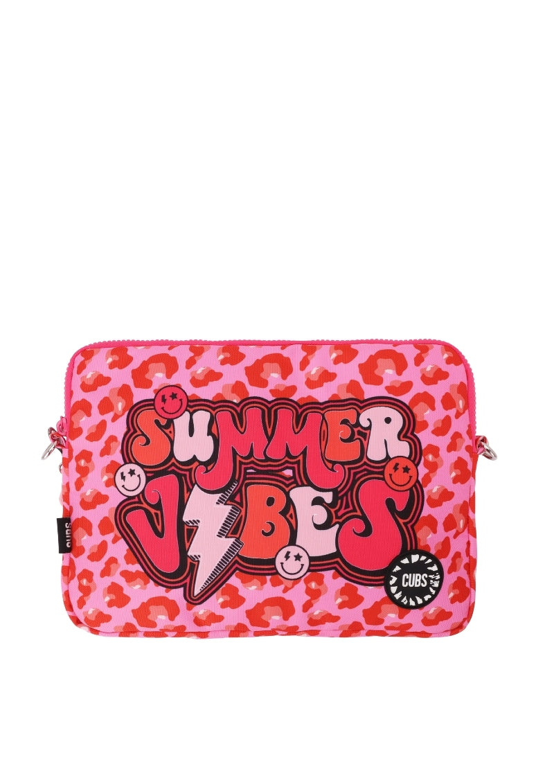 Summer Vibes Leopard Laptop Bag With Strap 15 Inch