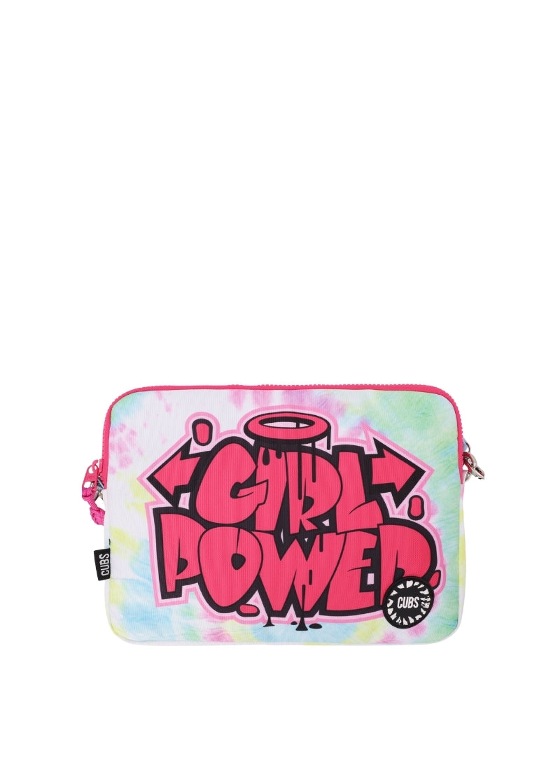 Girl Power Graffiti Tie Dye Laptop Bag with strap 13 Inch