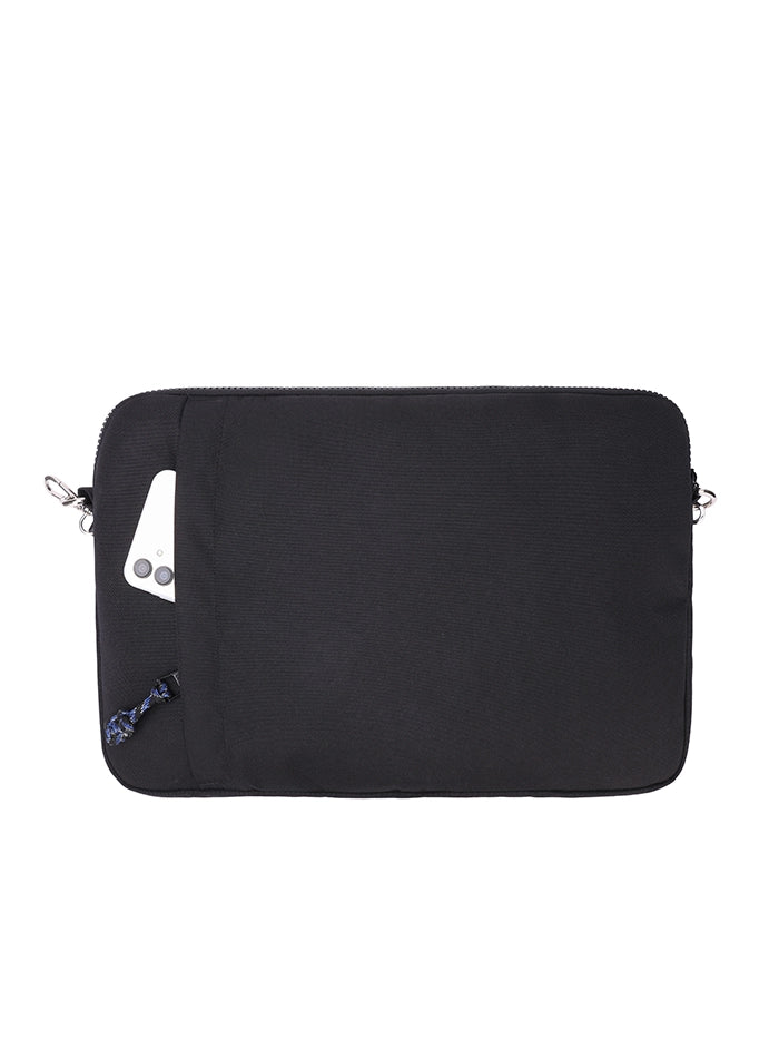 All Black Laptop Bag With Strap 13 Inch