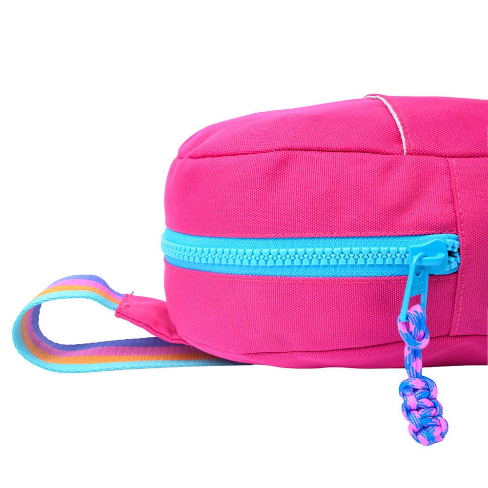 Fuchia/Baby Blue Sling Bag Front Pocket
