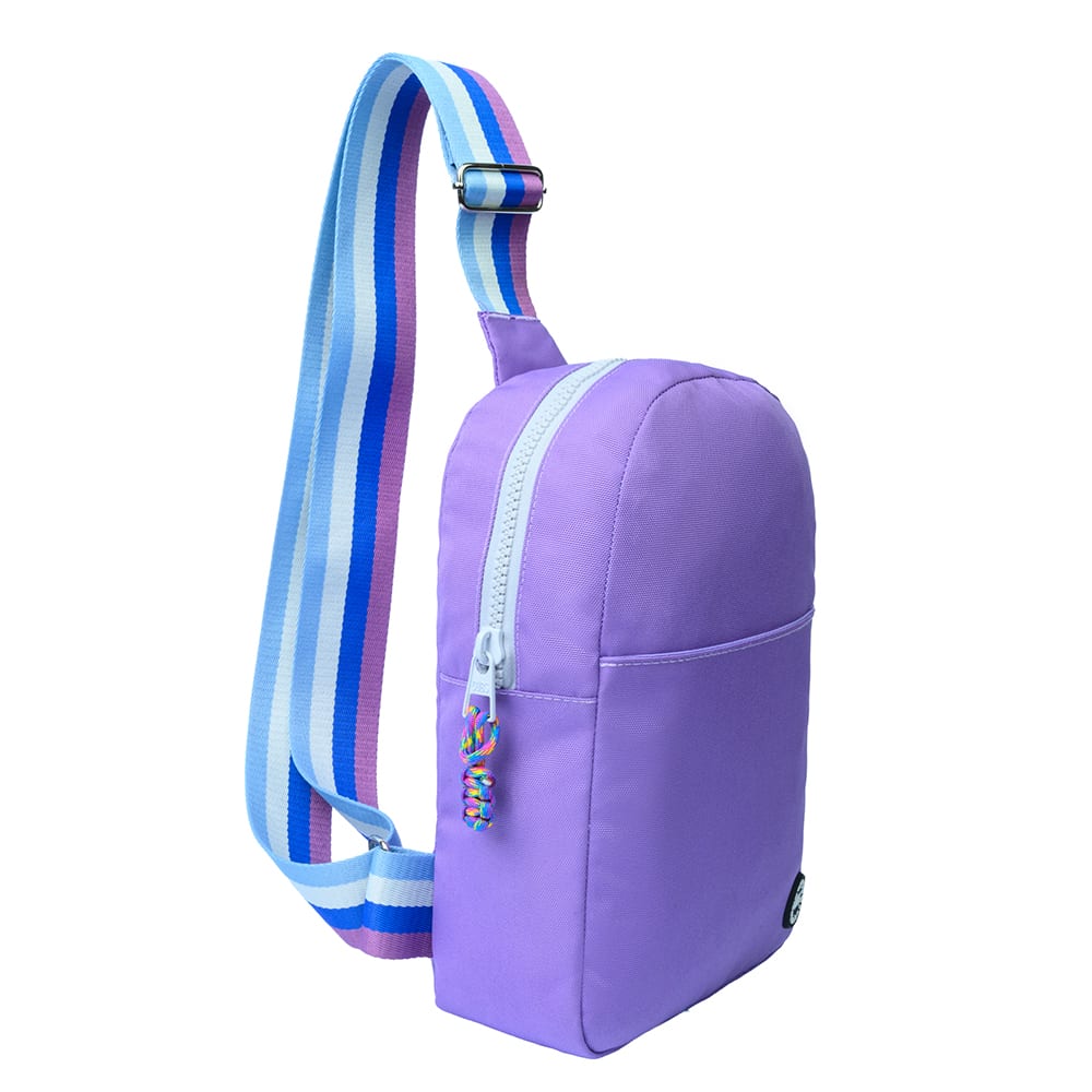 Lilac/grey Sling Bag Front Pocket