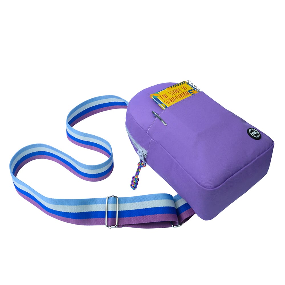 Lilac/grey Sling Bag Front Pocket