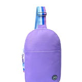 Lilac/Grey Sling Front Pocket Crossbody Bag