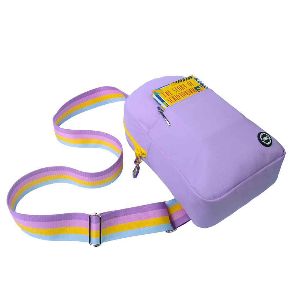Lilac/yellow Sling Bag Front Pocket