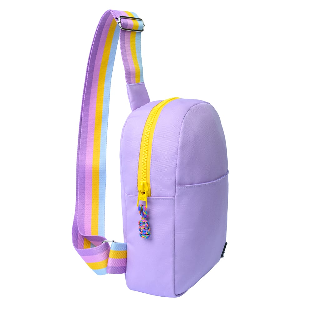 Lilac/yellow Sling Bag Front Pocket