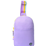 Lilac/Yellow Sling Front Pocket Crossbody Bag