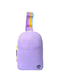 Lilac/yellow Sling Bag Front Pocket