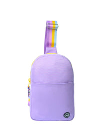 Lilac/yellow Sling Bag Front Pocket